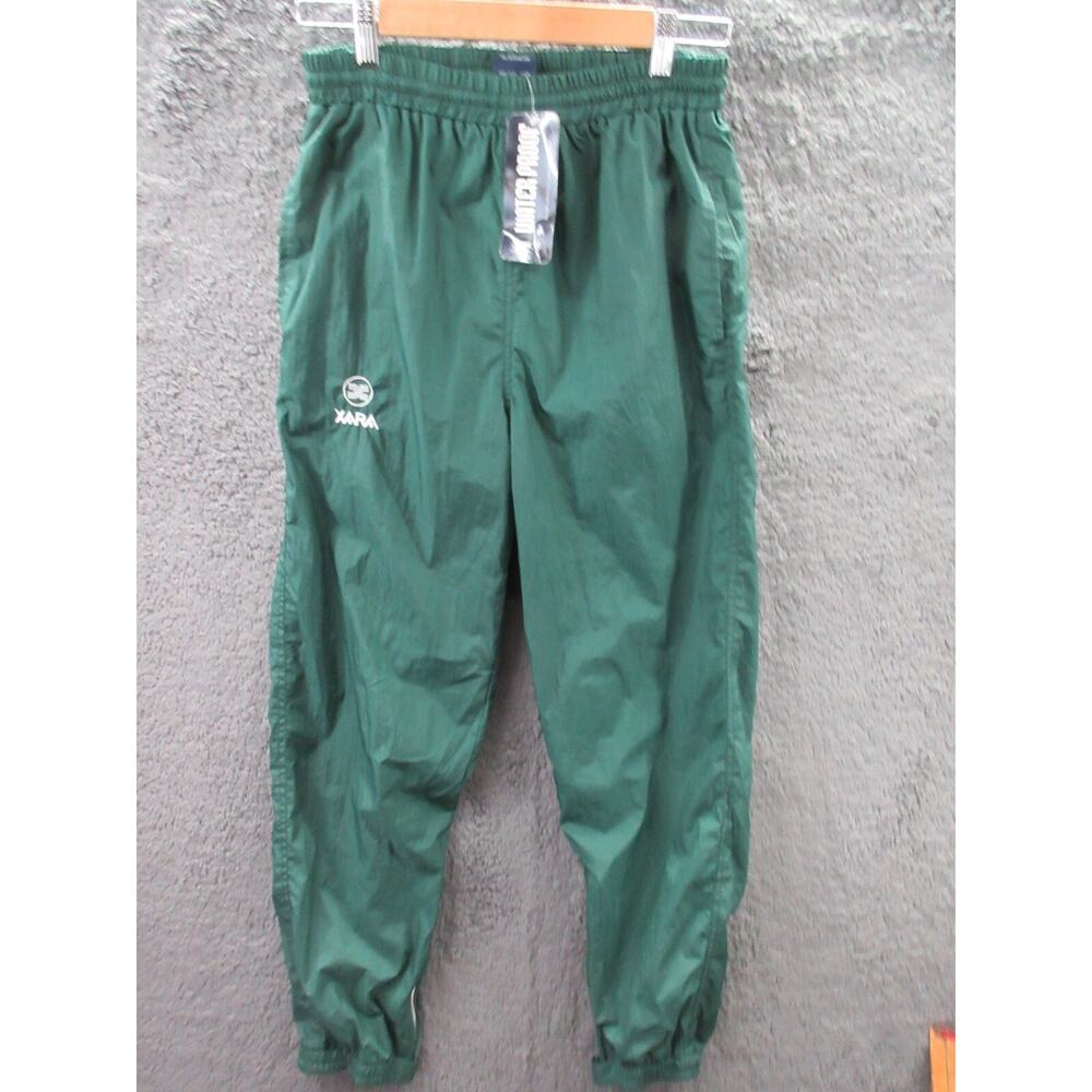 NWT Vintage 90s Y2K XARA Green Nylon Lined Soccer Track Pants Men's Small